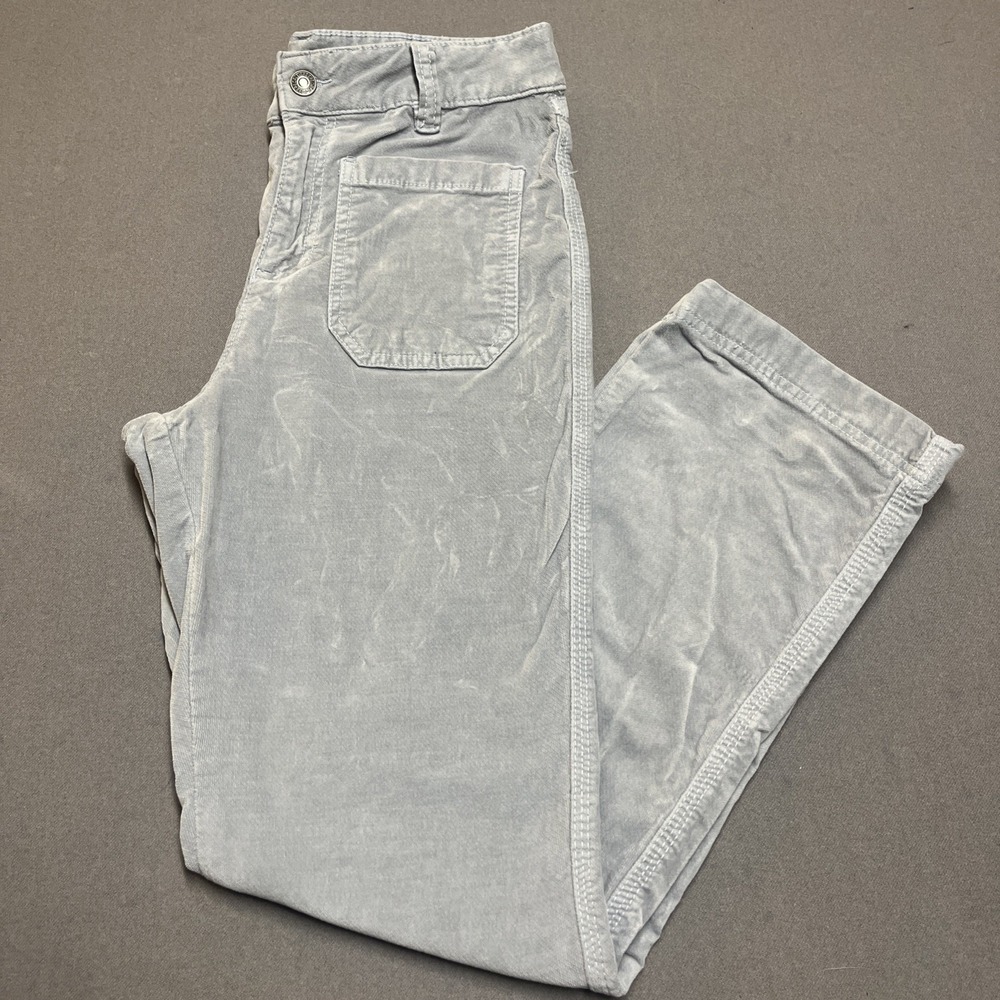Free‎ People Gray Suede Straight Leg Pants Women's Size 8